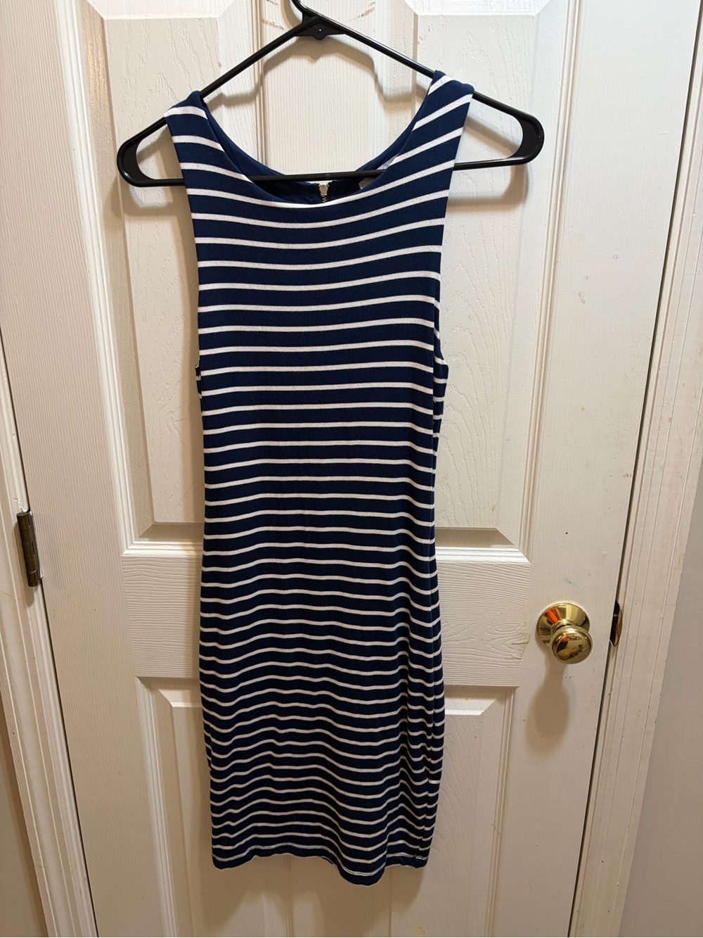 Tart Navy and White Striped Tank Midi Dress